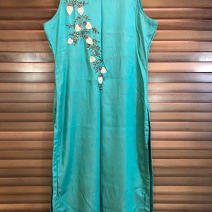 Peacock Colour Shaded Kurti Only