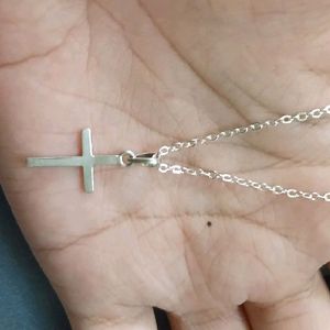 Original Silver Cross Necklace 20 Inch