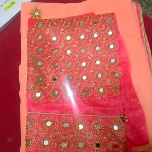 Peach Colour Partywear Saree