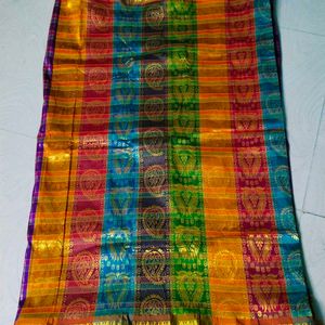 Multi Colour Kanjeevaram Silk Saree