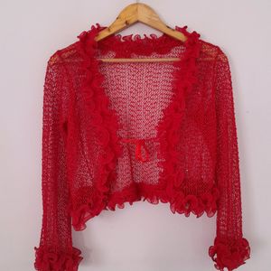 Red Color Shrug (Women's)