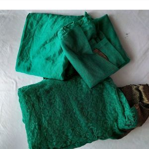 Sea Green Laced Kurta Set(girl's)