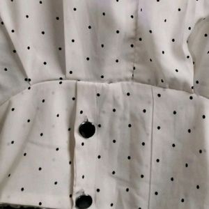 White Polka Dot Top