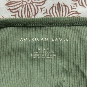 American Eagle Green Cropped Top