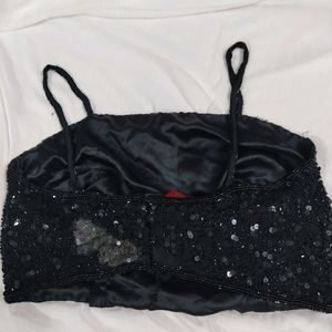 Sexy Sequins Crop Top Cum Bustier