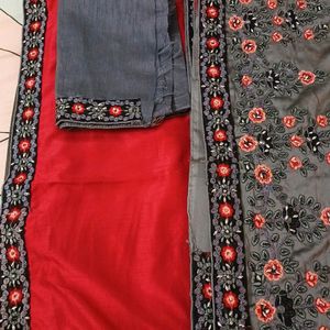 New Saree With Fall Pico And Blouse Piece