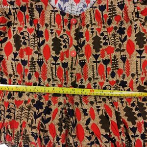 Brown Multicolour Patterned A- Line Full Kurta