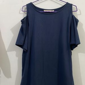 Cold Shoulder Blue T-shirt Women’s