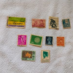 Old 10 Foreign Stamps