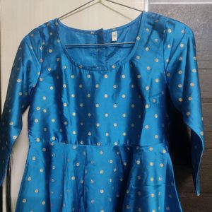 AKS Peacock Blue Anarkali Gown/Kurta