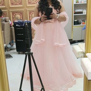 Full Flare Princess Look Baby Pink Gown