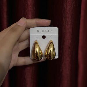 Golden Tear Drop Eaarrings