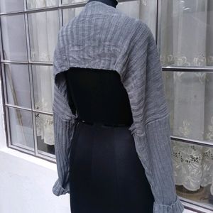 Grey Drop Shoulder Bolero