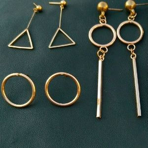 3 Pair Earrings New