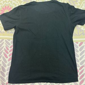 Black Casual Wear T-shirt By RIG (Size L)