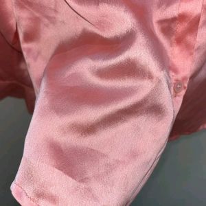 Price Drop🌟Graceful Satin Women Shirts Pink.!!