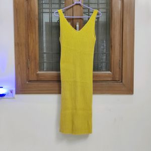 Knit Wear Yellow Bodycon Dress