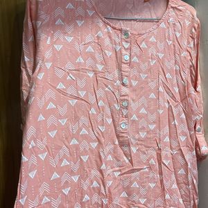 Peach Colour Cotton Kurta…