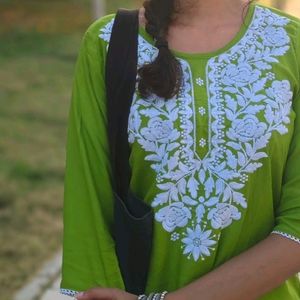 Short Green Chinkankari Kurti