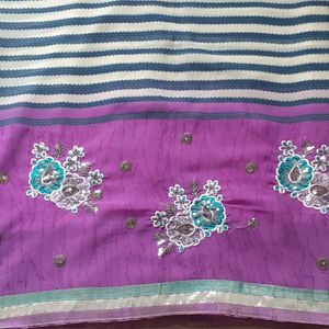 Purple Lehariya Saree