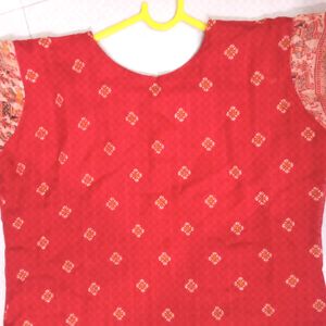 Beautiful Red Cotton Silk Kurta