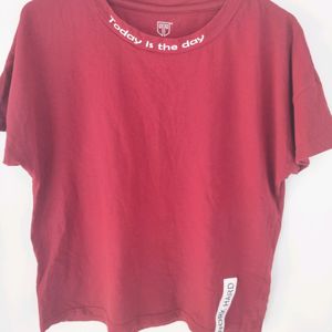 TeamSpirit Round Neck Red T Shirt