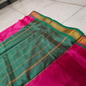 Rose Pink Saree With Paithani Border