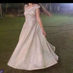 PARTY WEAR SILVER GOWN