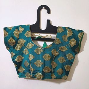 💥🆕️ Teal Green Colour Brocade Blouse