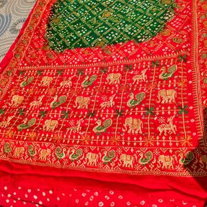 Pure Modal Silk Computer Work Bandhej Saree