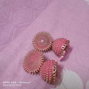 Metal Pink Jhumka