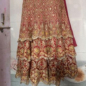 Red Bride Gown With Dupptta