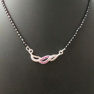 Pure Silver Pink CZ Infinity ♾️ Mangalsutra