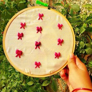 Beautiful Bow Embroidery Wall Hanging