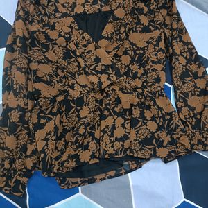 Women Flower Print Peplum Top