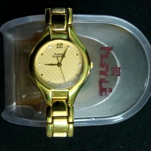 NEW NO USED 23.GOLD PLATETED HMT WATER RESISTANT WATCH FOR GIRLS & WOMAN'S.