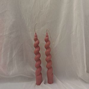 Set Of 2 Spiral Candle