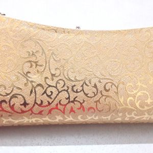 Golden Shine Clutch For Party