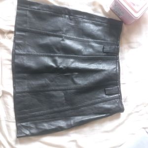 Black Leather PU Skirt.