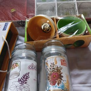 Combo of Glass Items and Ceramic Cups