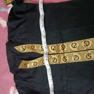 Kurti Black Golden Border