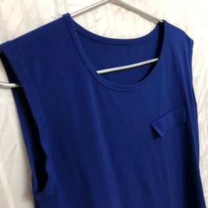 Navy Blue Sleevless Top