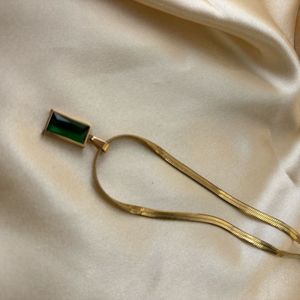 Green Pendant Chain Anti-tarnish