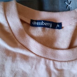 Dressberry Light Pink Sweatshirt Small Size Bust 34upto