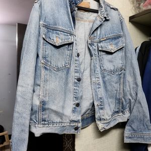 Denim rough oversized jacket