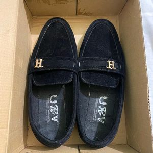 Black Velvet Loafer