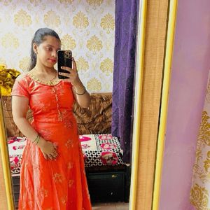 Orange Anarkali Suit