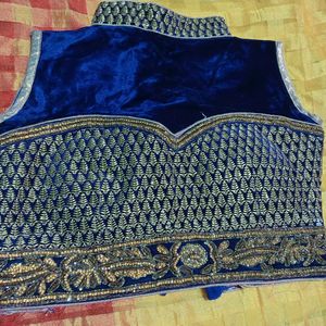 Beautiful Blue Blouse High Neck