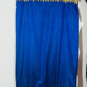 Party Wear Navy Blue Saree With Golden Work