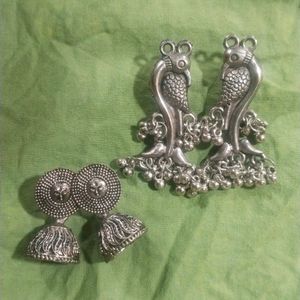 Combo Of 2 Silver Earrings